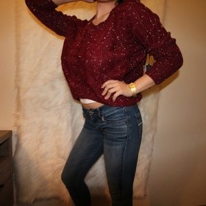 Trendy Cranberry Sweater NWT